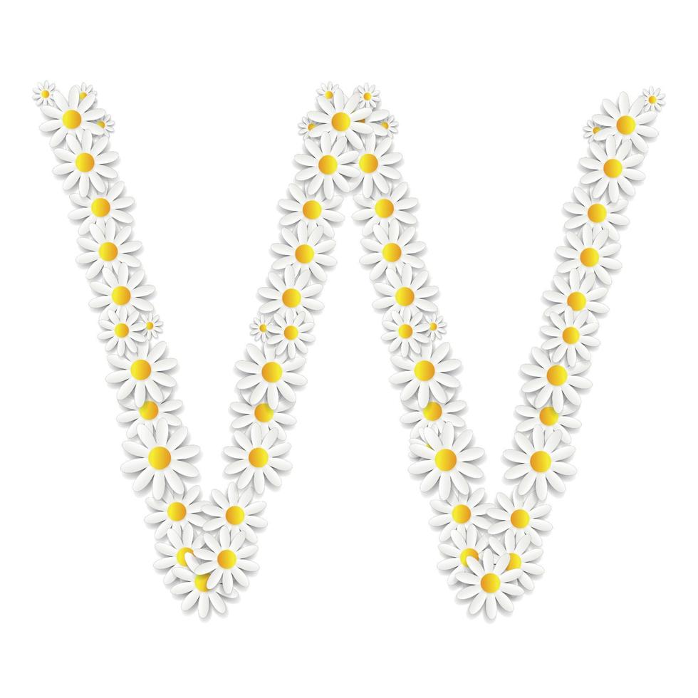 flora madeliefje ontwerp alfabet vector illustartion