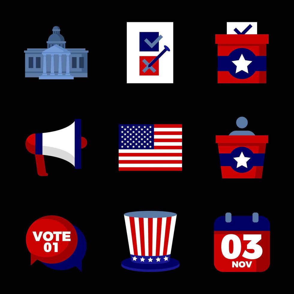 uitrustingspictogram voor de verkiezing van de Amerikaanse staatsleider vector