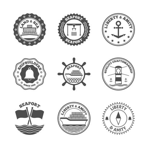 zeehaven label set vector