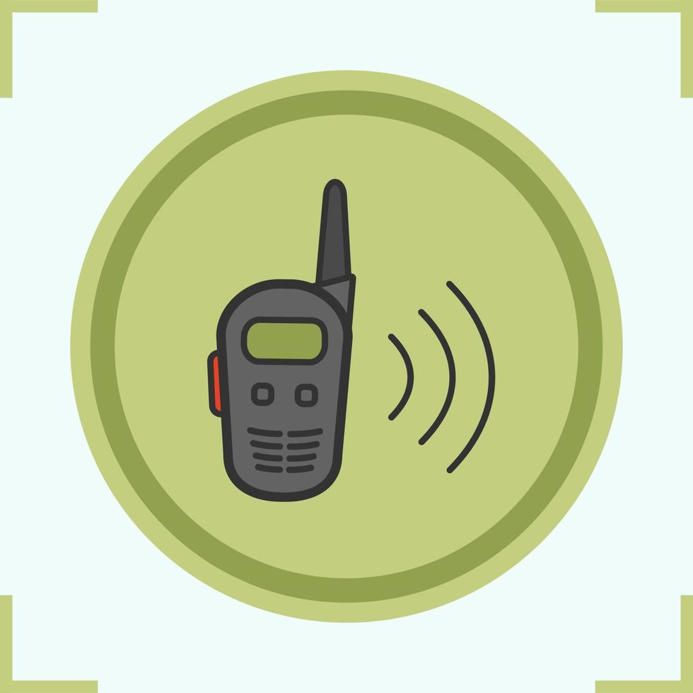 walkie talkie kleur icoon. radio-ontvanger. geïsoleerde vectorillustratie vector