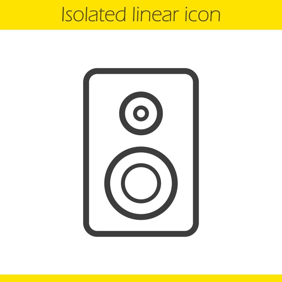 lineaire luidsprekerpictogram. elektronische studioapparatuur dunne lijn illustratie. computer luidspreker contour symbool. vector geïsoleerde overzichtstekening