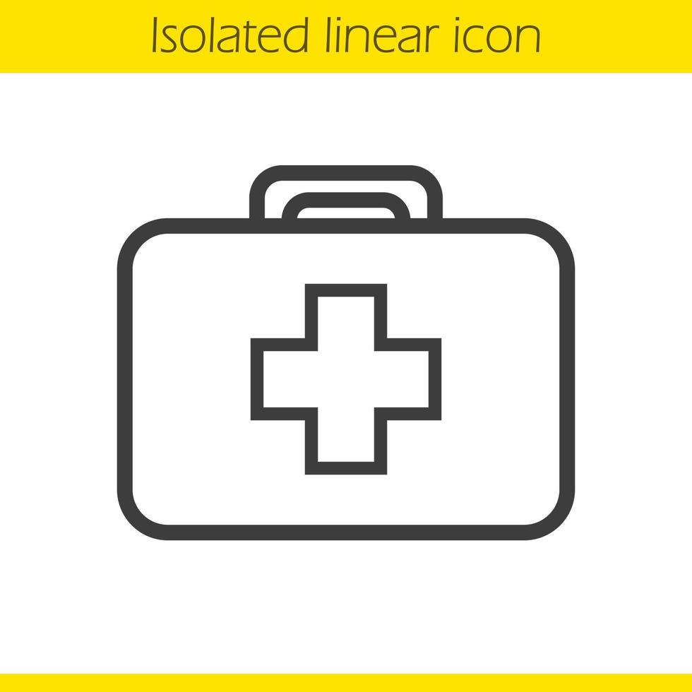 geneeskunde borst lineaire pictogram. medische container dunne lijn illustratie. EHBO-kit contour symbool. vector geïsoleerde overzichtstekening