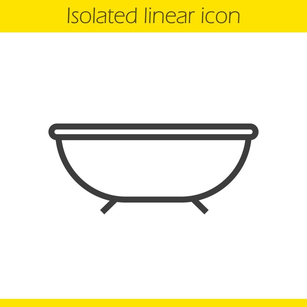 badkuip lineaire pictogram. badkamermeubel item dunne lijn illustratie. bad contour symbool. vector geïsoleerde overzichtstekening
