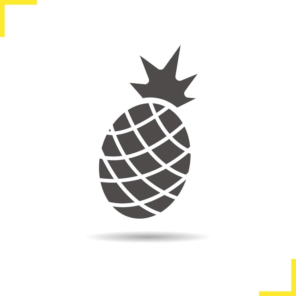 ananas icoon. slagschaduw silhouet symbool. ananas fruit. vector geïsoleerde illustratie