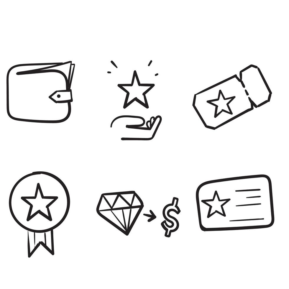 hand getrokken royalty programma lijn pictogrammenset in doodle schets vector