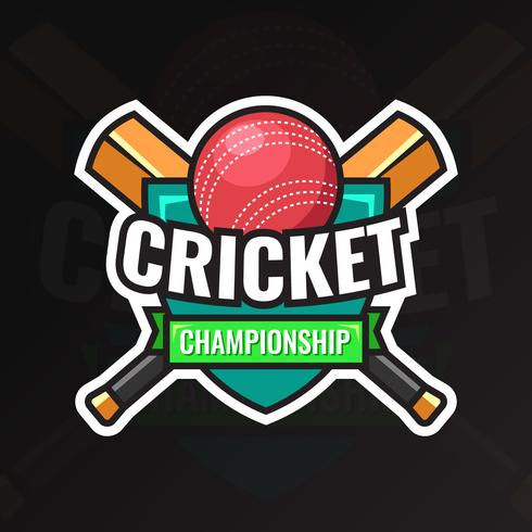 cricket kampioenschaps badge vector