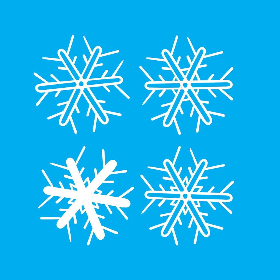 hand getrokken doodle sneeuwvlokken pictogram illustratie vector geïsoleerd