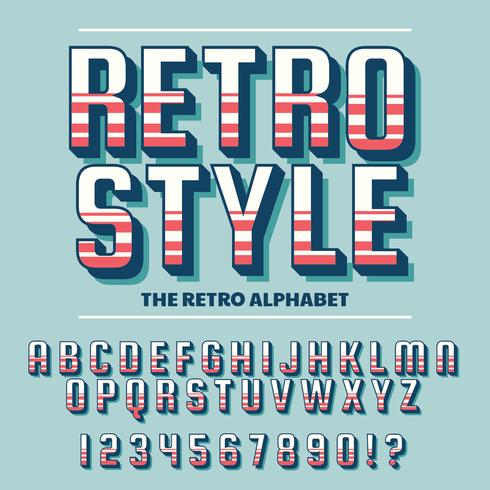 Vector van Retro lettertype en alfabet