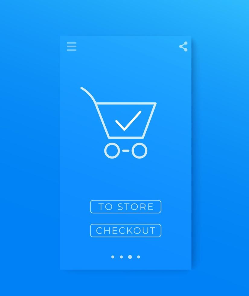 online bestellen en kopen, e-commerce, winkelen, mobiele interface voor smartphone vector