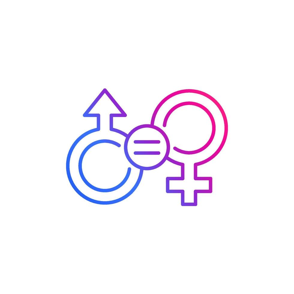 gendergelijkheid en gelijke rechten lijn icoon vector