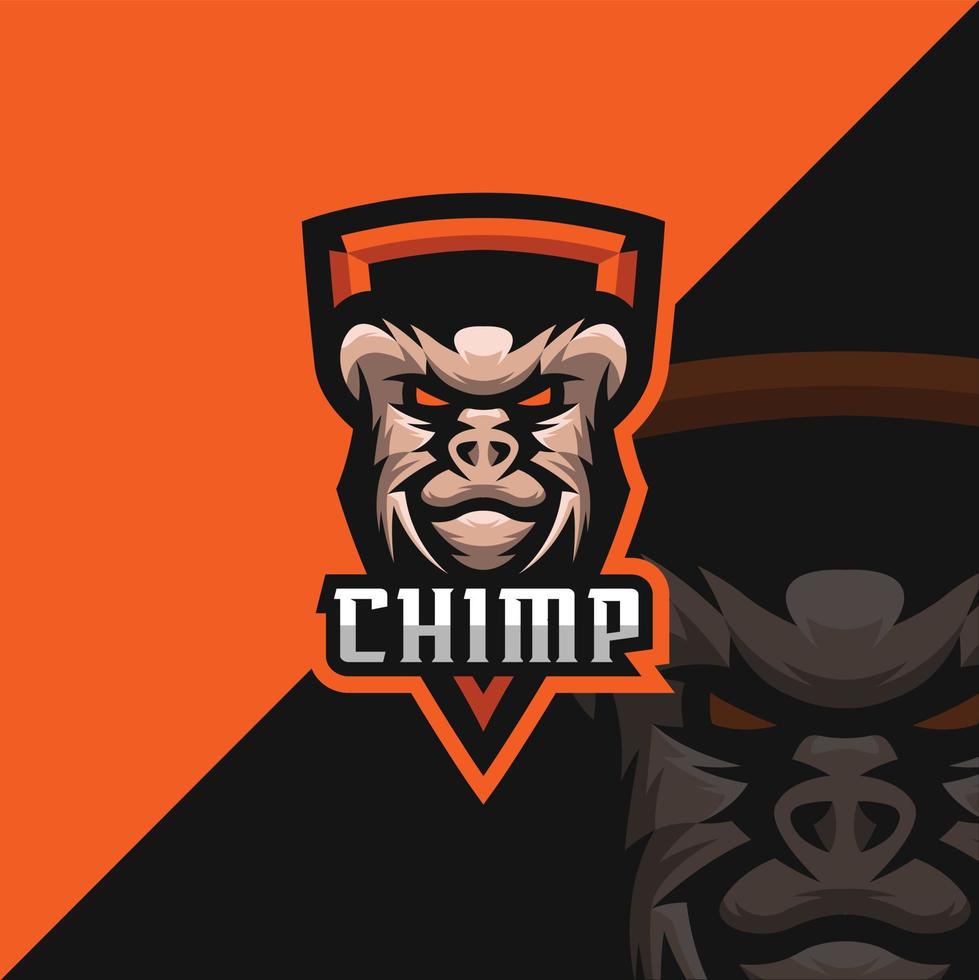 chimpansee mascotte logo vector