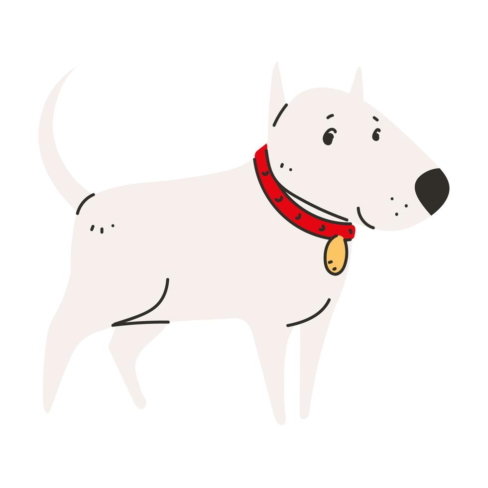 huisdier witte hond vector