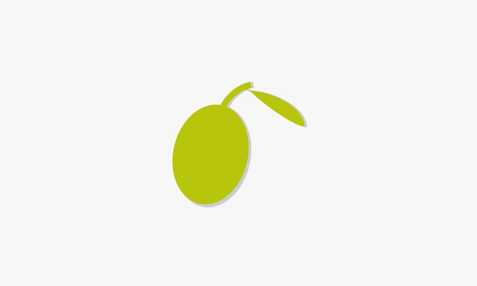 groene olijf fruit met schaduw logo ontwerp vector. vector