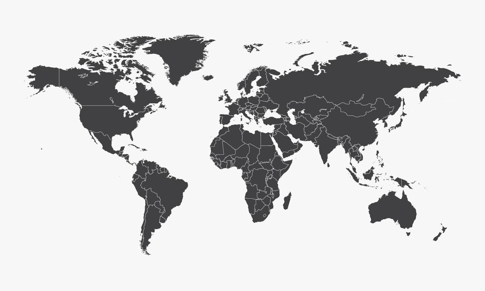 platte kaart. wereld geografische kaart. ontwerpvector. vector