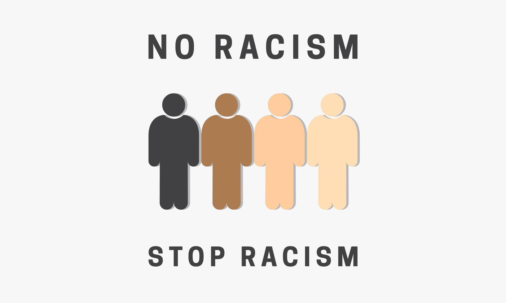 geen racisme stop racisme vectorillustratie. vector