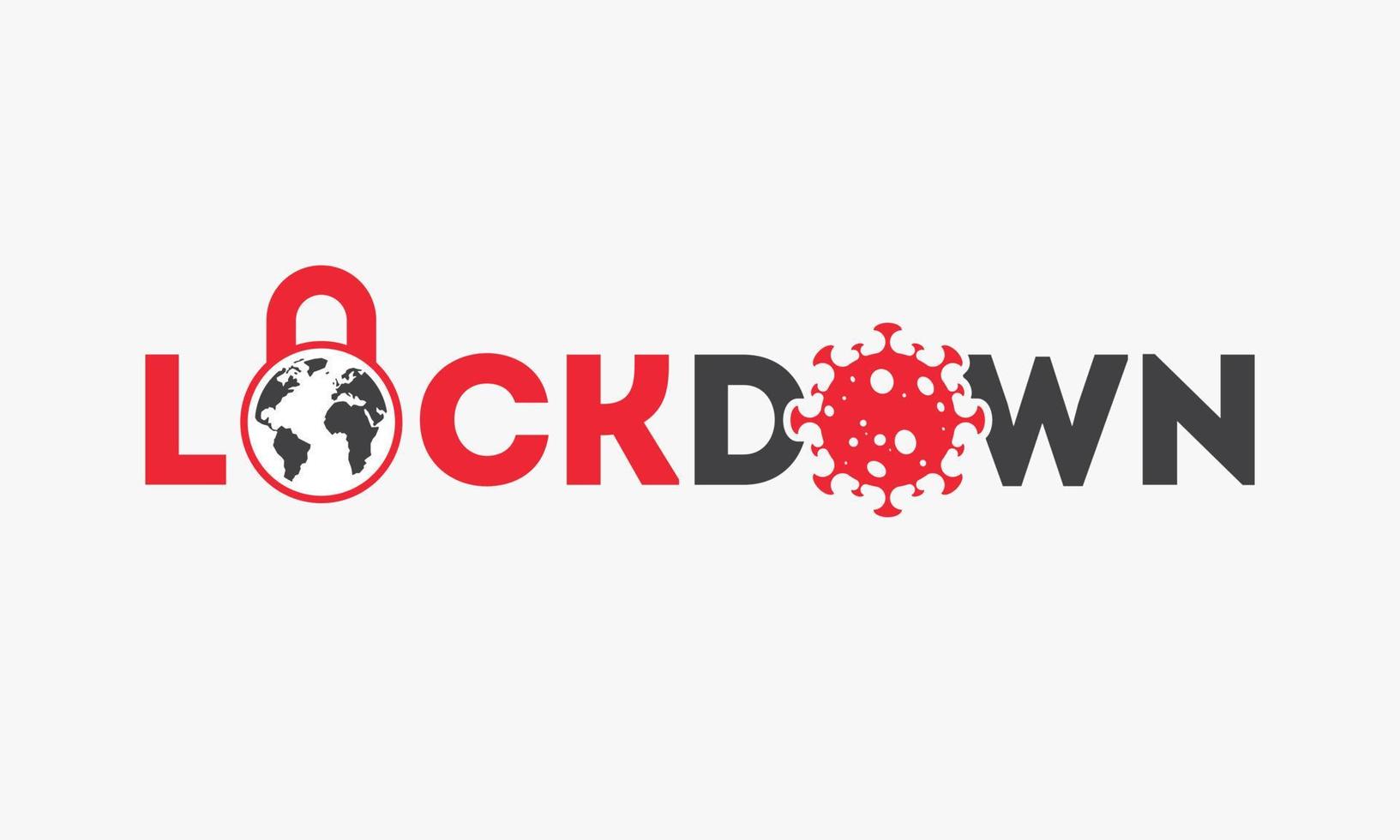 coronavirus lockdown-tekst. verspreiding van ziekten voorkomen. vector