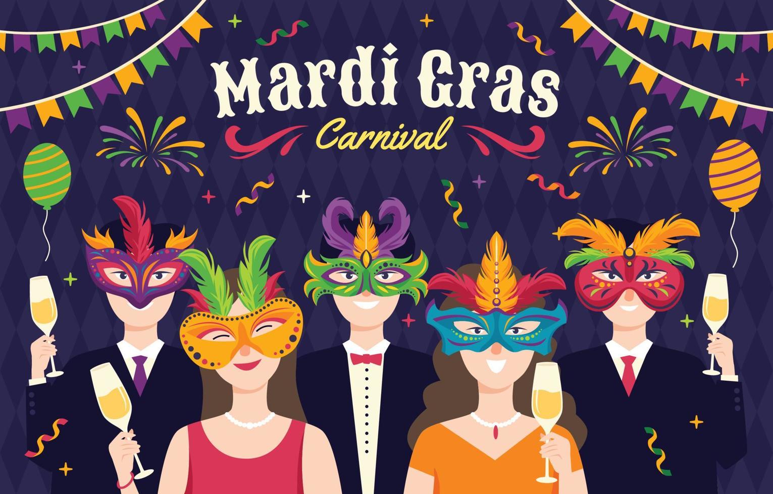 mardi gras masker carnavalsfeest vector
