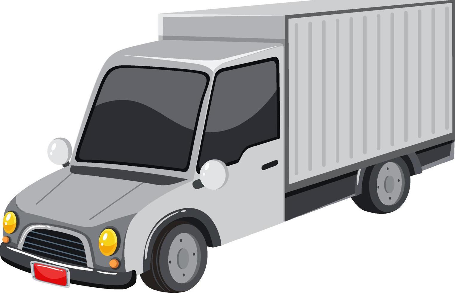 grijze bestelwagen met verzendcontainer vector