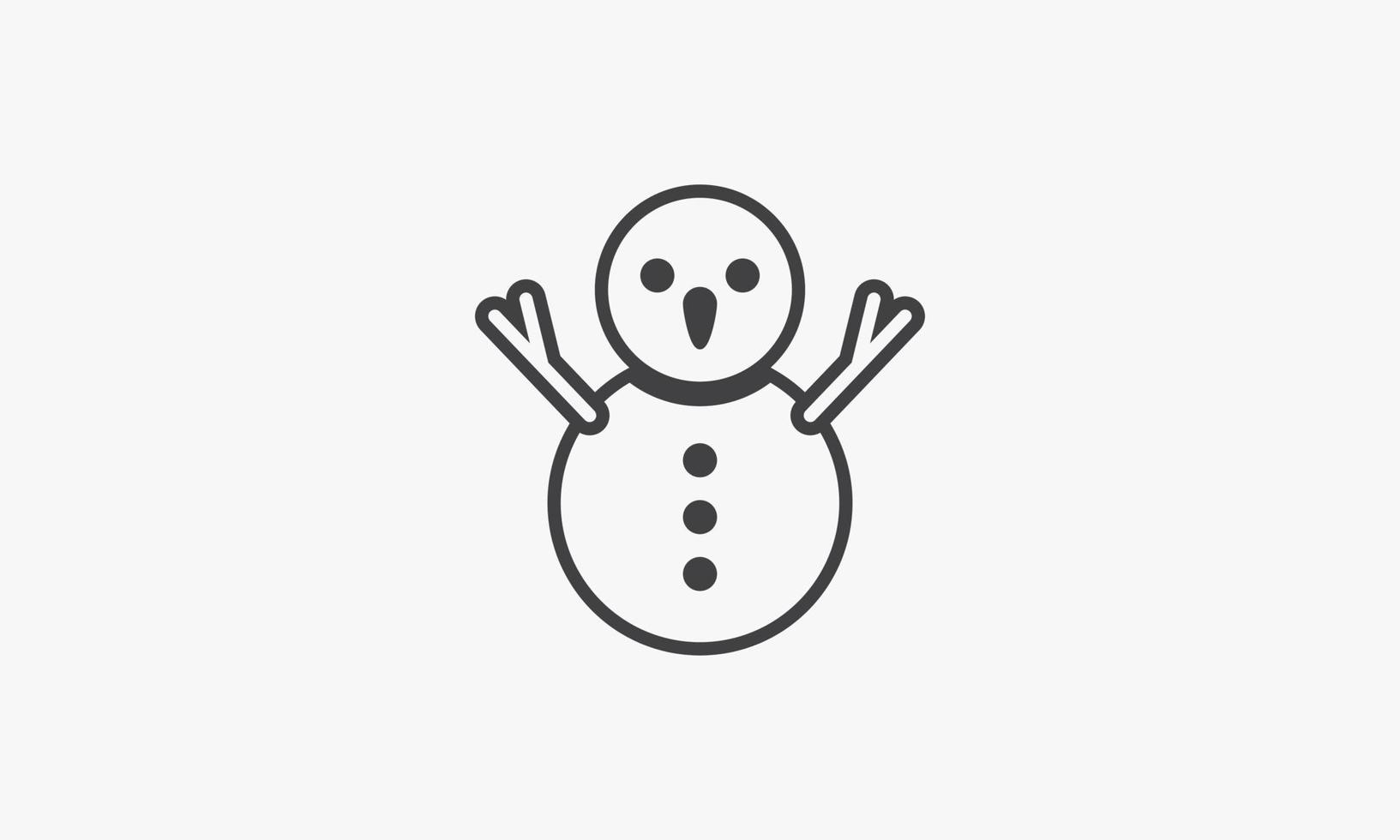 lijn pictogram sneeuwpop. vectorillustratie. geïsoleerd op een witte achtergrond. vector