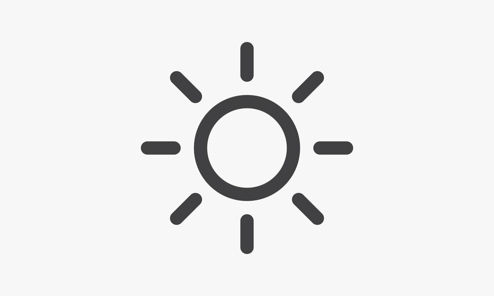 zon pictogram vector op witte achtergrond.