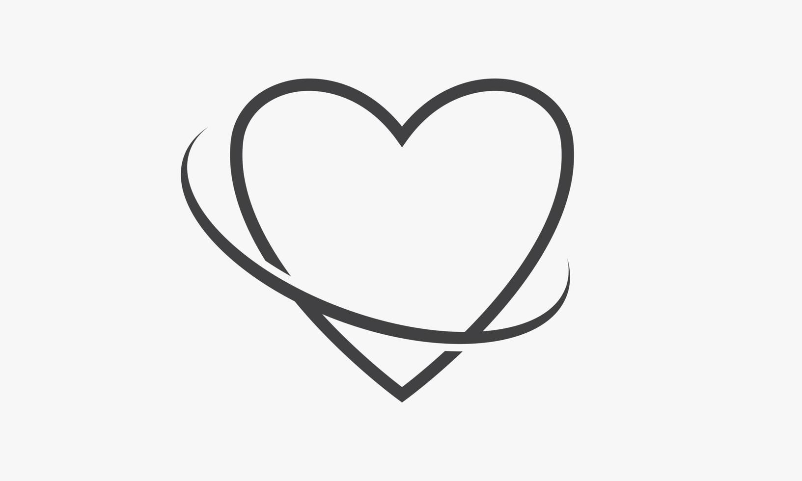 lijn pictogram kromme hart geïsoleerd op een witte achtergrond vector