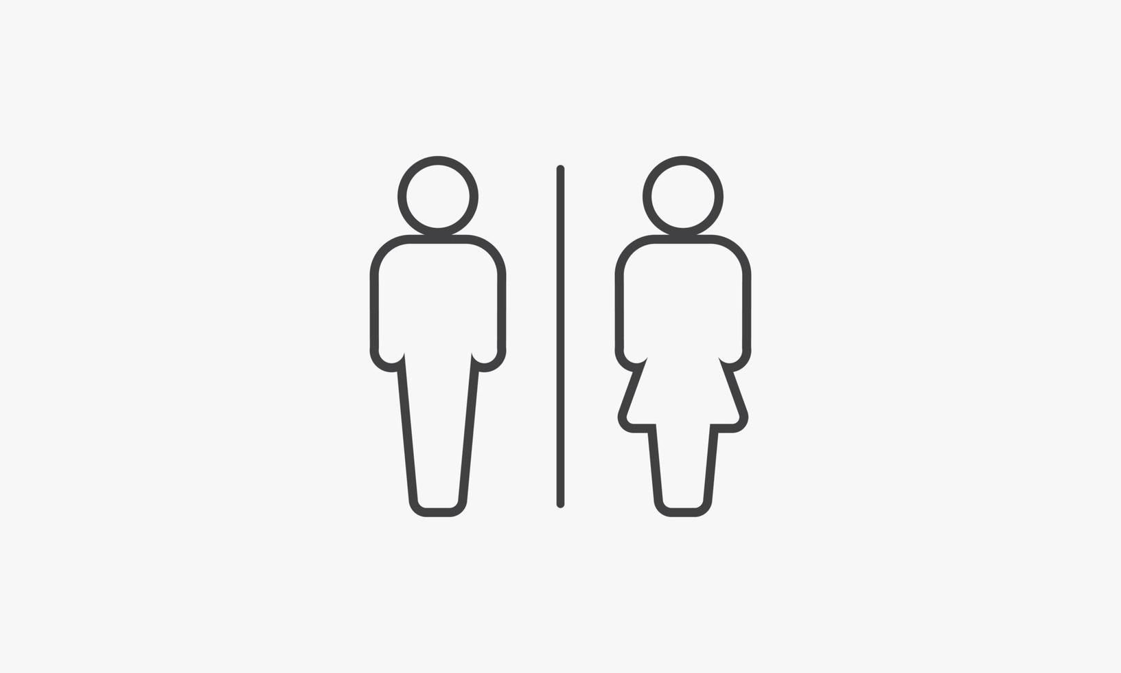 lijn pictogram toilet geïsoleerd op een witte achtergrond. vector