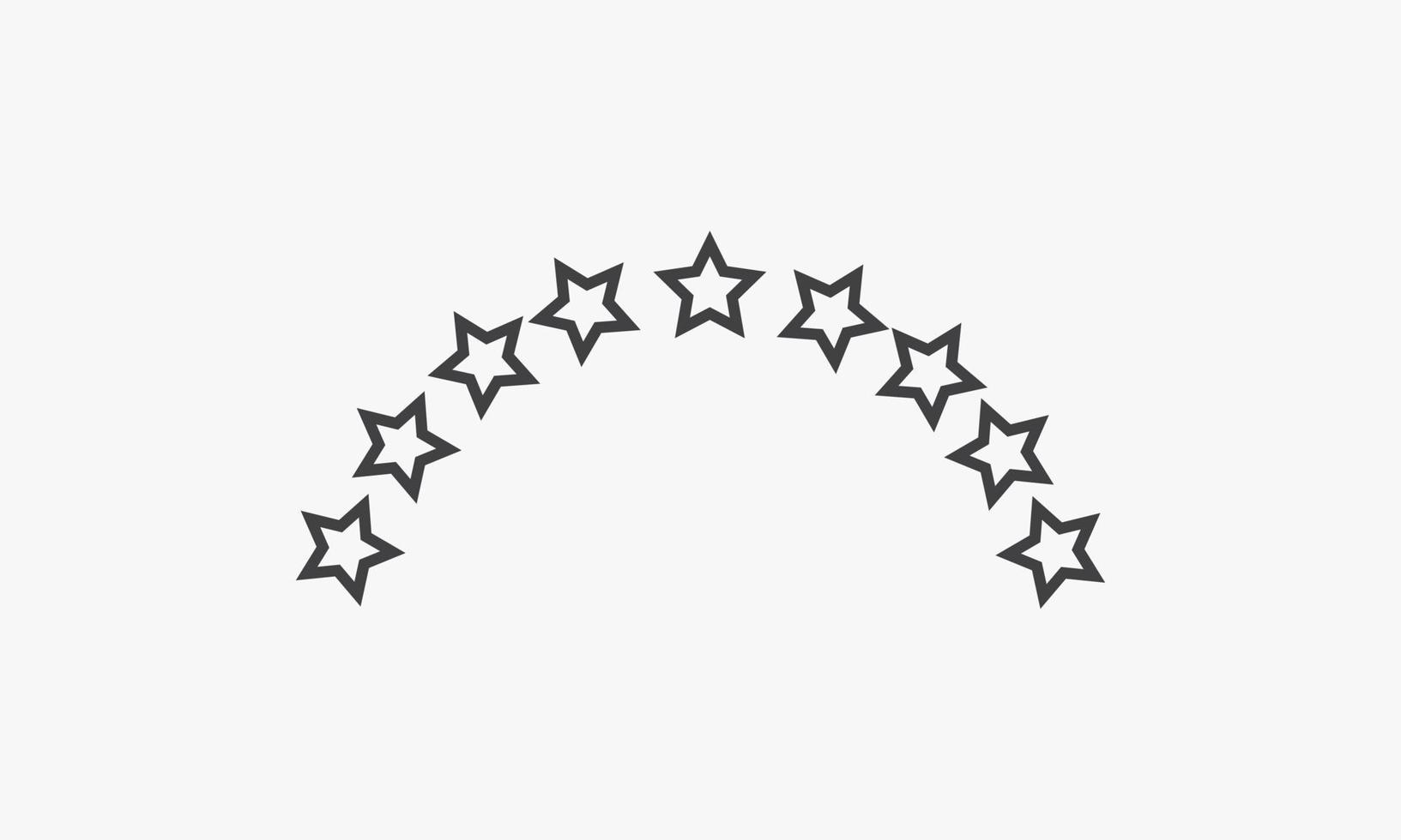 lijn pictogram sterren curve geïsoleerd op een witte achtergrond. vector
