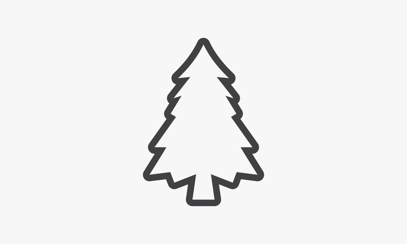 lijn pictogram eenvoudige kerstboom geïsoleerd op een witte achtergrond. vector