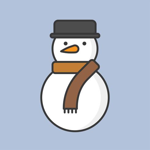 sneeuwpop, gevuld overzicht pictogram voor kerst-thema vector