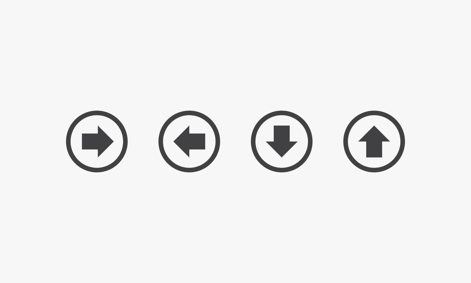 lijn pictogram cirkel pijl rechts links omhoog omlaag. ontwerpvector. vector