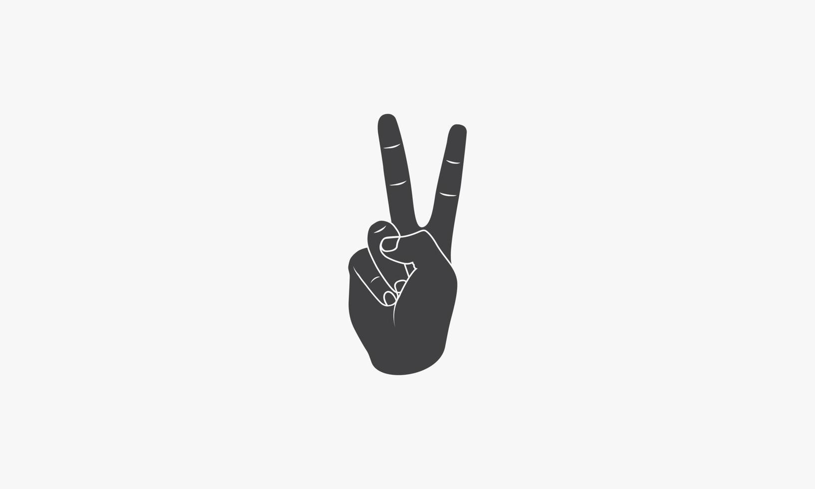 twee vingers vrede gebaar hand .creative icoon. vectorillustratie. geïsoleerd op een witte achtergrond. vector