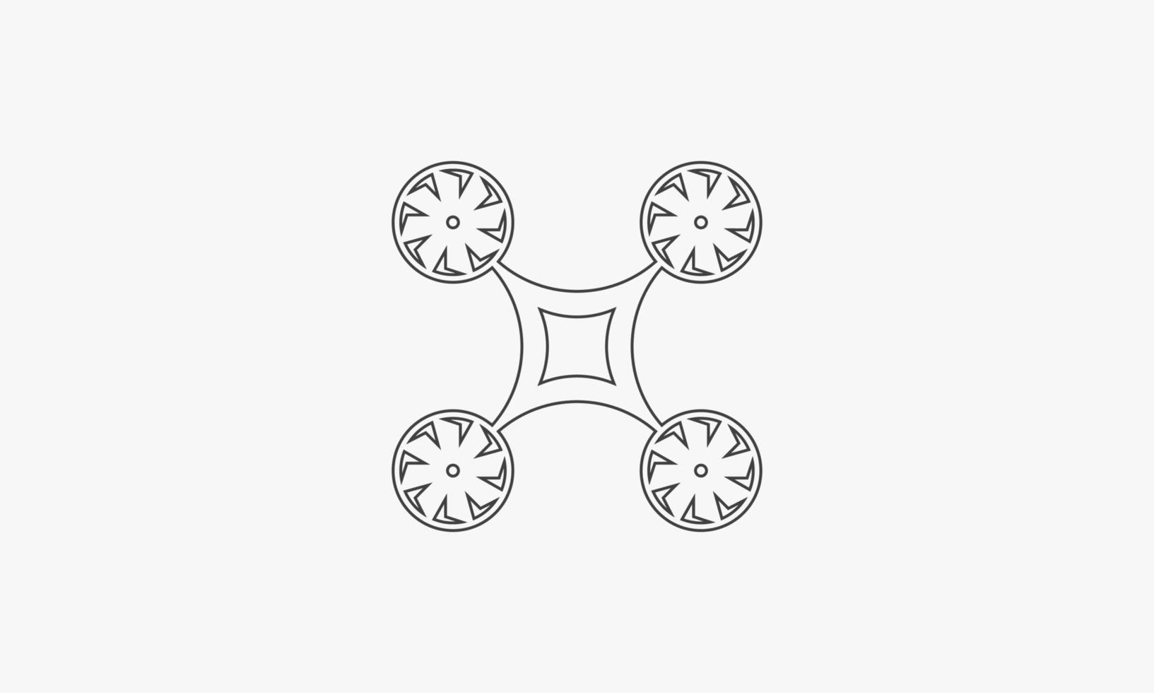 lijn pictogram drone geïsoleerd op een witte achtergrond. vector