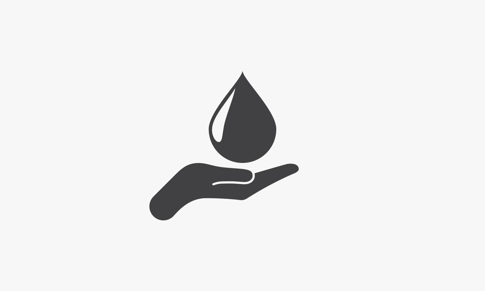 hand waterdrop pictogram geïsoleerd op een witte achtergrond. vector