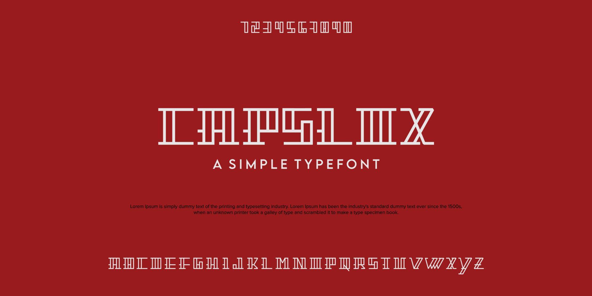 capslox eenvoudige klassieke lijn lettertype vectorillustratie van Alfabetletters. vector