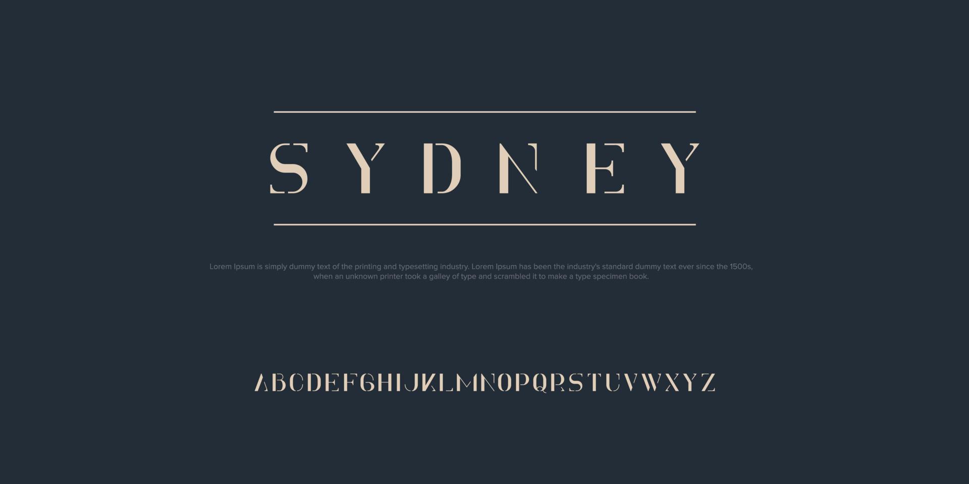 Sydney luxe serif-lettertype alfabet buddle-lettertype vector