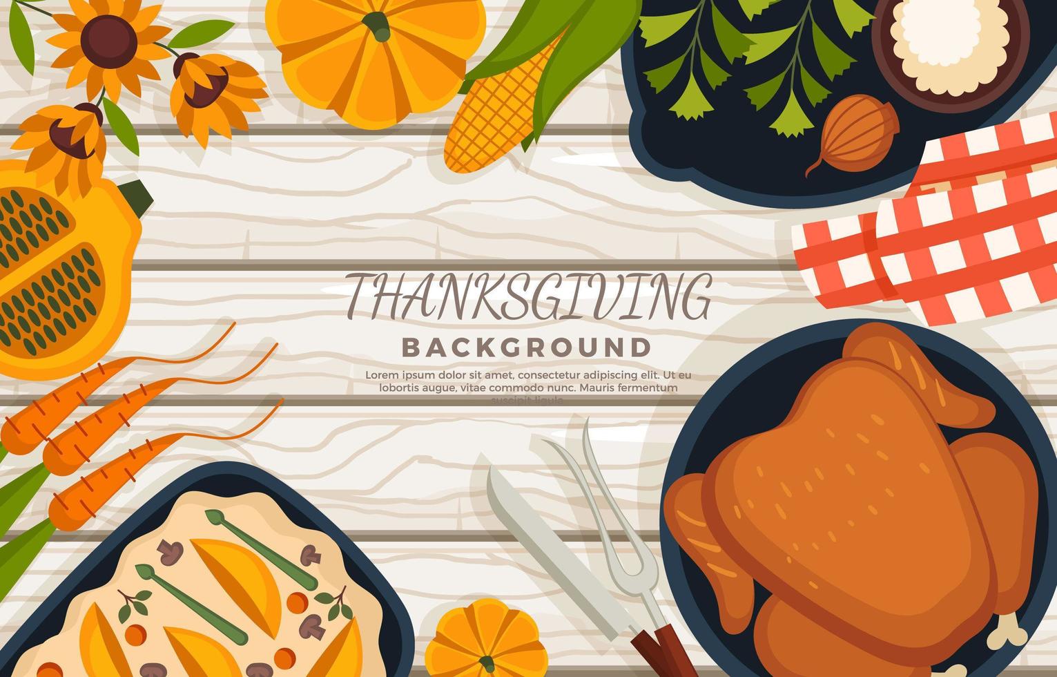 Thanksgiving diner achtergrond vector