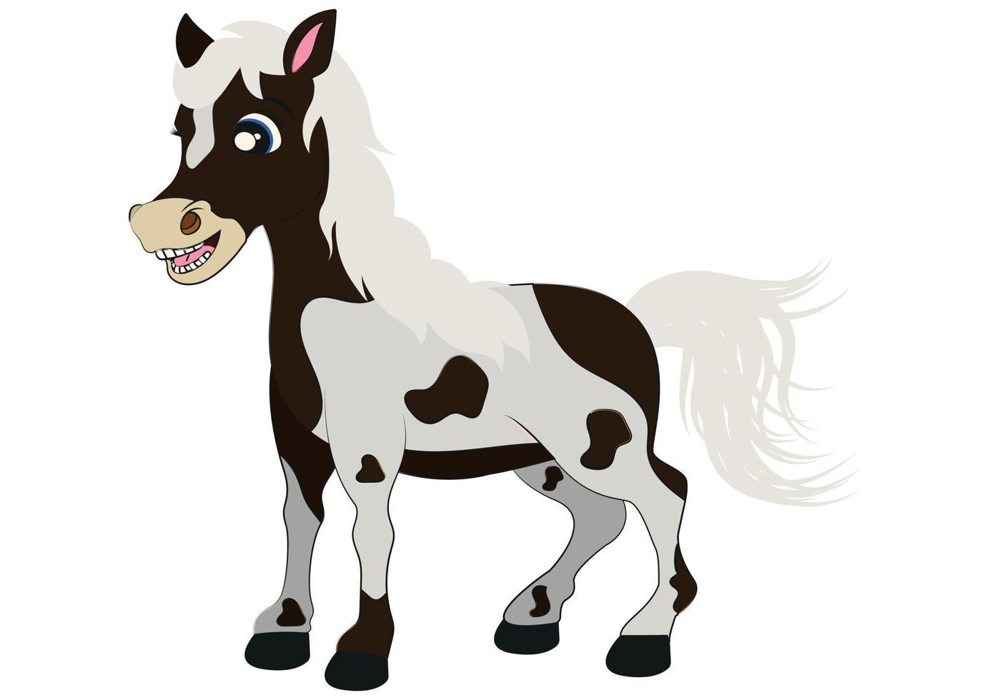 tekenfilm wit paard. vector paard