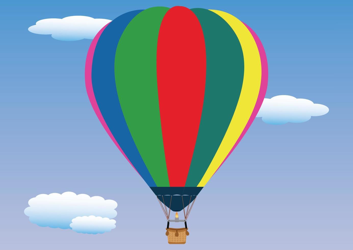 clipart hete luchtballon. kleurrijke heteluchtballonnen vliegen. hete luchtballon in de lucht vector