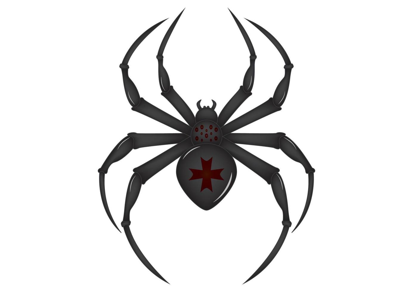 kruisvaarderspin clipart. zwarte arachnia. vectorillustratie van zwarte spin geïsoleerd op een witte achtergrond vector