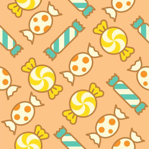 Sweets candy filled outline seamless pattern suitable vector