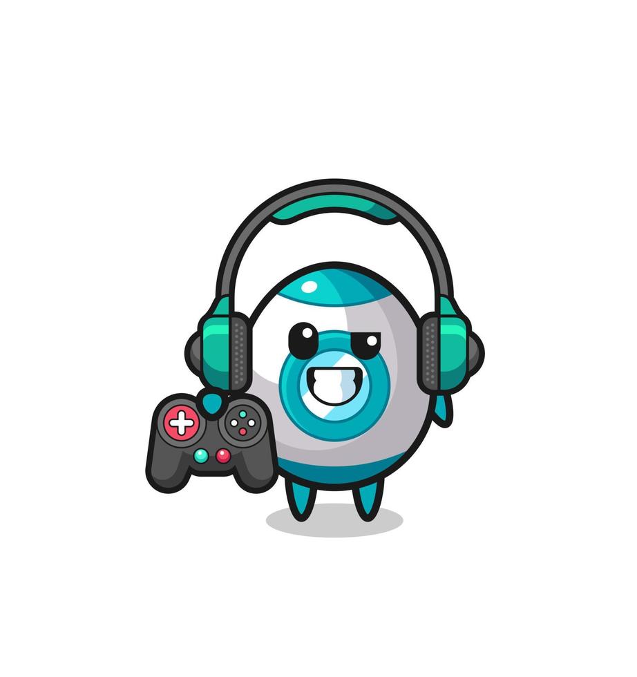 raket gamer-mascotte met een gamecontroller vector