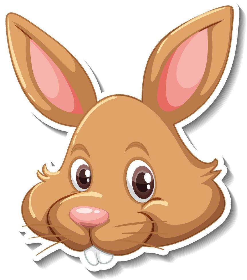 hoofd van konijn dieren cartoon sticker vector