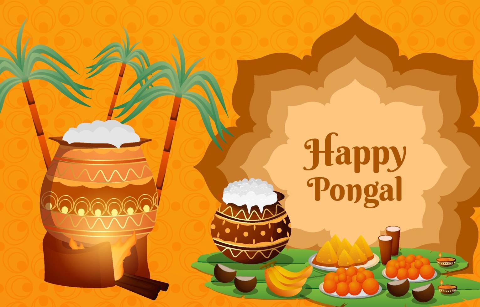 feest gelukkige pongal achtergrond vector