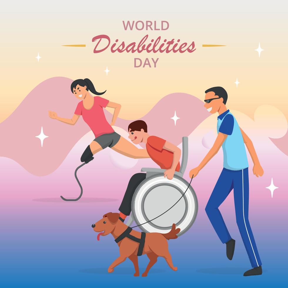 wereld handicap dag concept vector