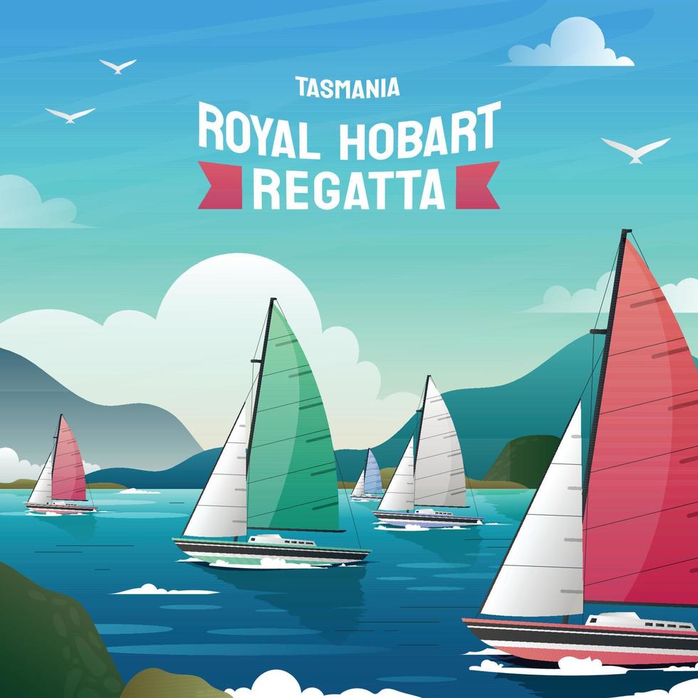 koninklijke hobart regatta-dagviering vector