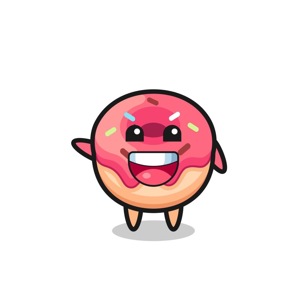 gelukkig donut schattig mascotte karakter vector