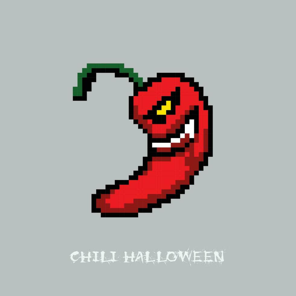 pixel tnt voor games en websites chili op halloween vector