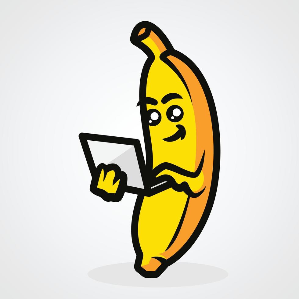 banaan schattige mascotte vectorillustratie vector