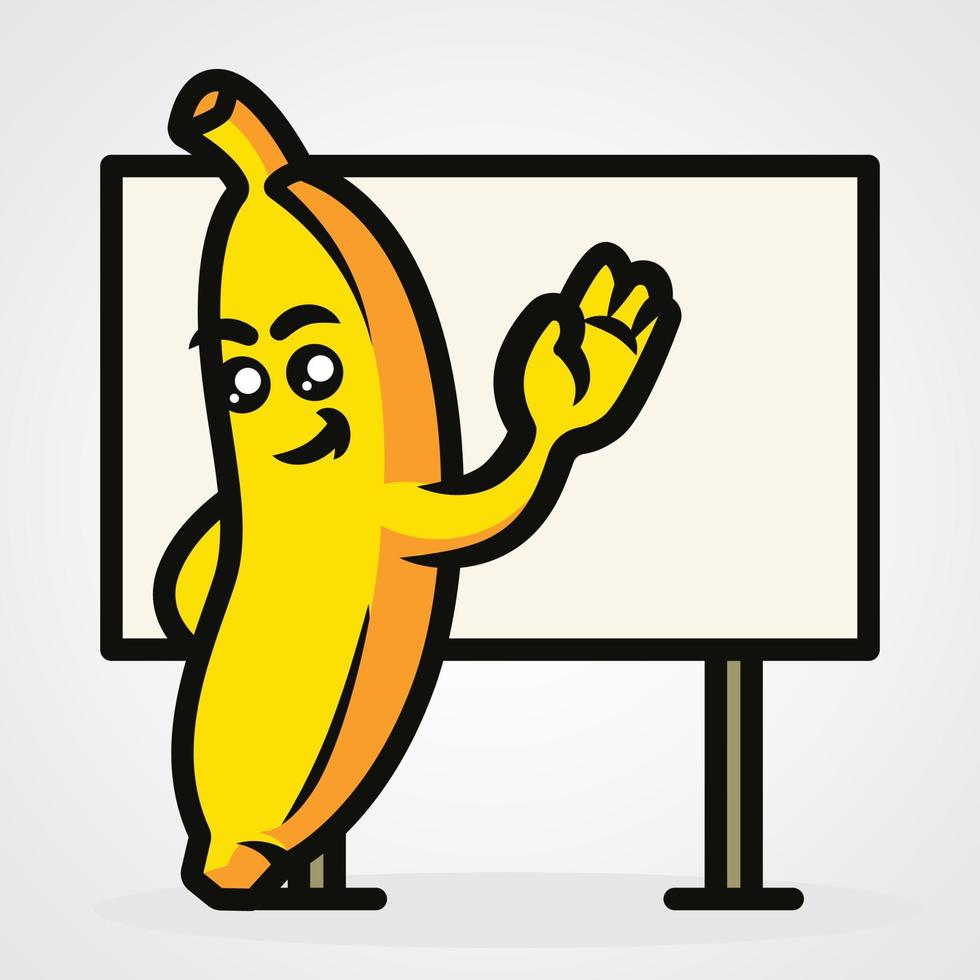 banaan schattige mascotte vectorillustratie vector