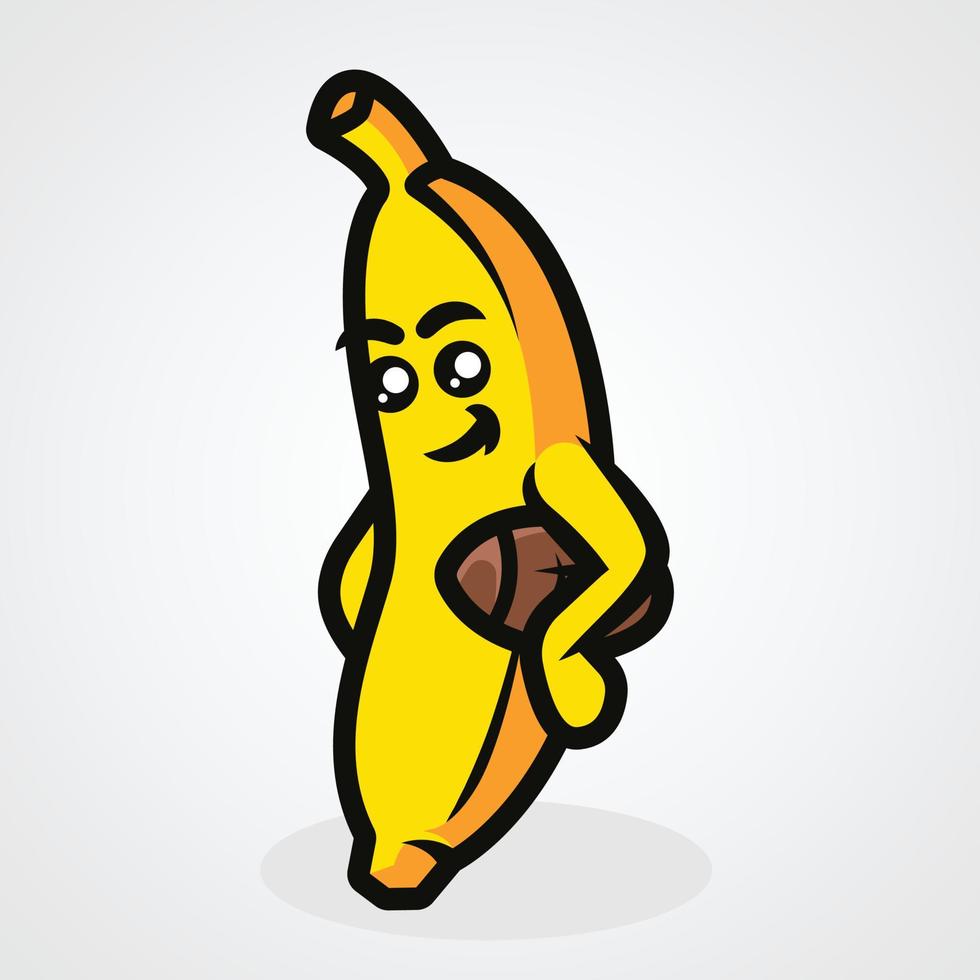 banaan schattige mascotte vectorillustratie vector